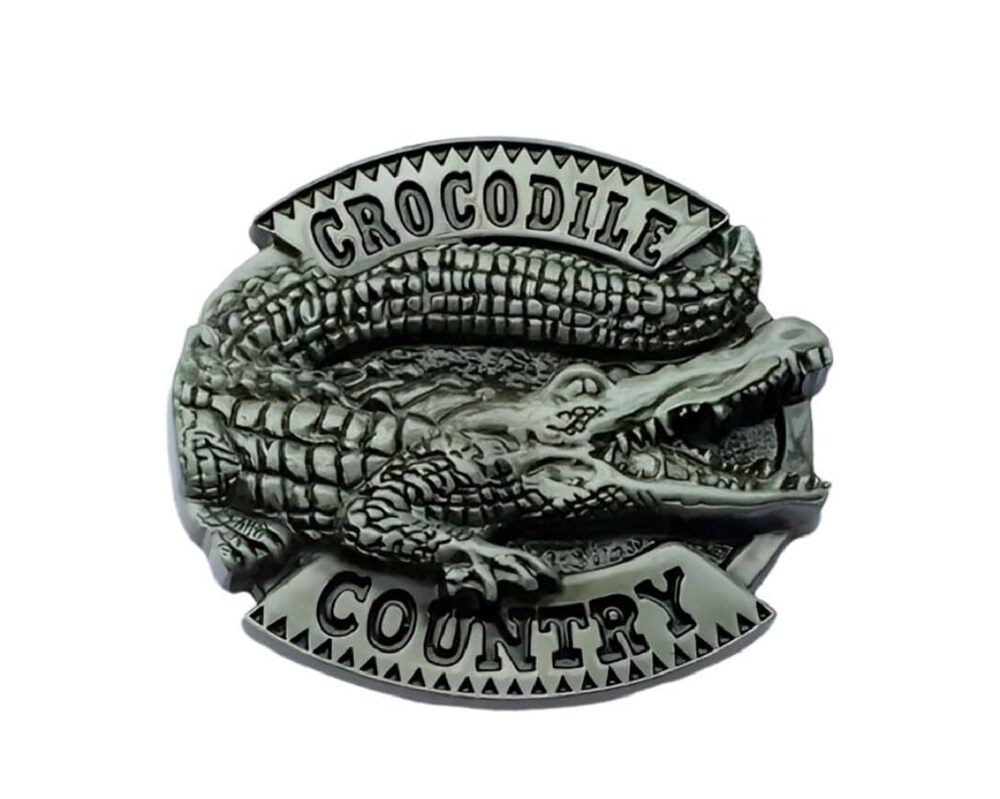 1493 Crocodile Alligator Belt Buckle Crocodile Animal Belt Buckle, Fierce